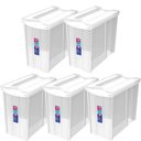 Ver imagem 1 de Kit 5 Caixas Organizadoras 16,5l Estreita Alta Plástica Ordene Radical Multiuso Transparente