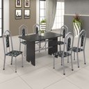 Ver imagem 3 de Mesa para Cozinha 140x75cm Tampo Ardósia Cinza/Martelado Pérola/Indiano
