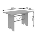 Ver imagem 3 de Mesa para Sala de Jantar 4 Lugares Tampo Granito 180x75cm Prata/Martelado/Ocre
