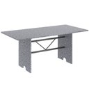 Ver imagem 2 de Mesa para Sala de Jantar 4 Lugares Tampo Granito 180x75cm Prata/Martelado/Ocre