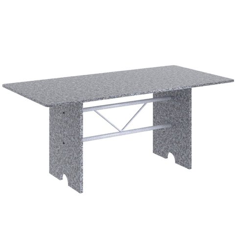 Mesa para Cozinha 180x75cm Tampo Granito Cinza/Martelado Pérola/Ocre