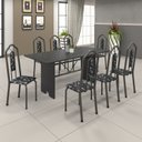 Ver imagem 3 de Mesa para Cozinha 180x75cm Tampo Ardósia Cinza/Martelado Prata/Indiano
