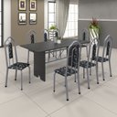 Ver imagem 3 de Mesa para Cozinha 180x75cm Tampo Ardósia Cinza/Martelado Pérola/Indiano