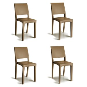 Conjunto 4 Cadeiras de Plástico Polipropileno Empilhável Hydra Plus