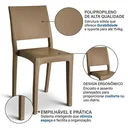 Ver imagem 4 de Conjunto 4 Cadeiras de Plástico Polipropileno Empilhável Hydra Plus Marrom/Cappuccino