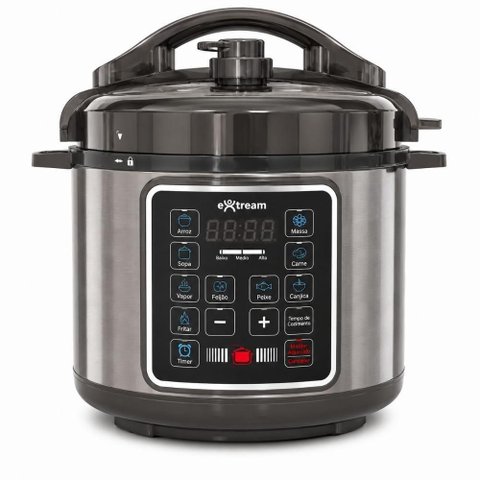 Panela de Pressão Elétrica Extream Smartcook Pro 6L 1000W Prata 220V