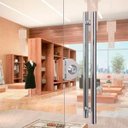 Ver imagem 3 de Puxador para Porta 40cm Redondo para Vidro e Madeira Aço Inox 304 Prata Pivotante Brinovar