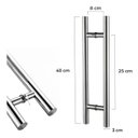 Ver mais imagens de Puxador para Porta 40cm Redondo para Vidro e Madeira Aço Inox 304 Prata Pivotante Brinovar