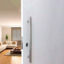 Ver imagem 2 de Puxador para Porta 40cm Redondo para Vidro e Madeira Aço Inox 304 Prata Pivotante Brinovar