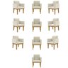 Kit 10 Poltronas Decorativa Reforçada Teciso Suede Cor:bege - 1