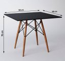 Ver imagem 6 de Conjunto de Mesa de Jantar Eames Eiffel Quadrada 90cm Tampo de Madeira Preto com 4 Cadeiras Pretas