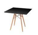 Ver imagem 3 de Conjunto de Mesa de Jantar Eames Eiffel Quadrada 90cm Tampo de Madeira Preto com 4 Cadeiras Pretas