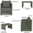 Ver imagem 2 de Mesa Centro e 4 Poltronas Madri Corda Náutica Estofado 11 Trama Original