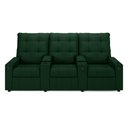 Ver imagem 2 de Poltrona do Papai Reclinável Sala de Cinema Movie 3 Lugares Manual Baú USB Veludo Verde Esmeralda Gr