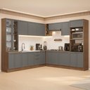 Ver imagem 1 de Armário de Cozinha Completa de Canto 549 cm Rustic/Cinza Vik Madesa 01