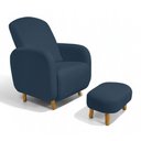 Ver imagem 7 de Poltrona de Amamentação Jhessy com Puff Suede Azul Marinho D'Rossi