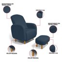 Ver imagem 6 de Poltrona de Amamentação Jhessy com Puff Suede Azul Marinho D'Rossi