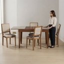 Ver imagem 5 de Conjunto Sala de Jantar Mesa Extensível + 4 Cadeiras em Madeira Maciça Tela Lisa Imbuia