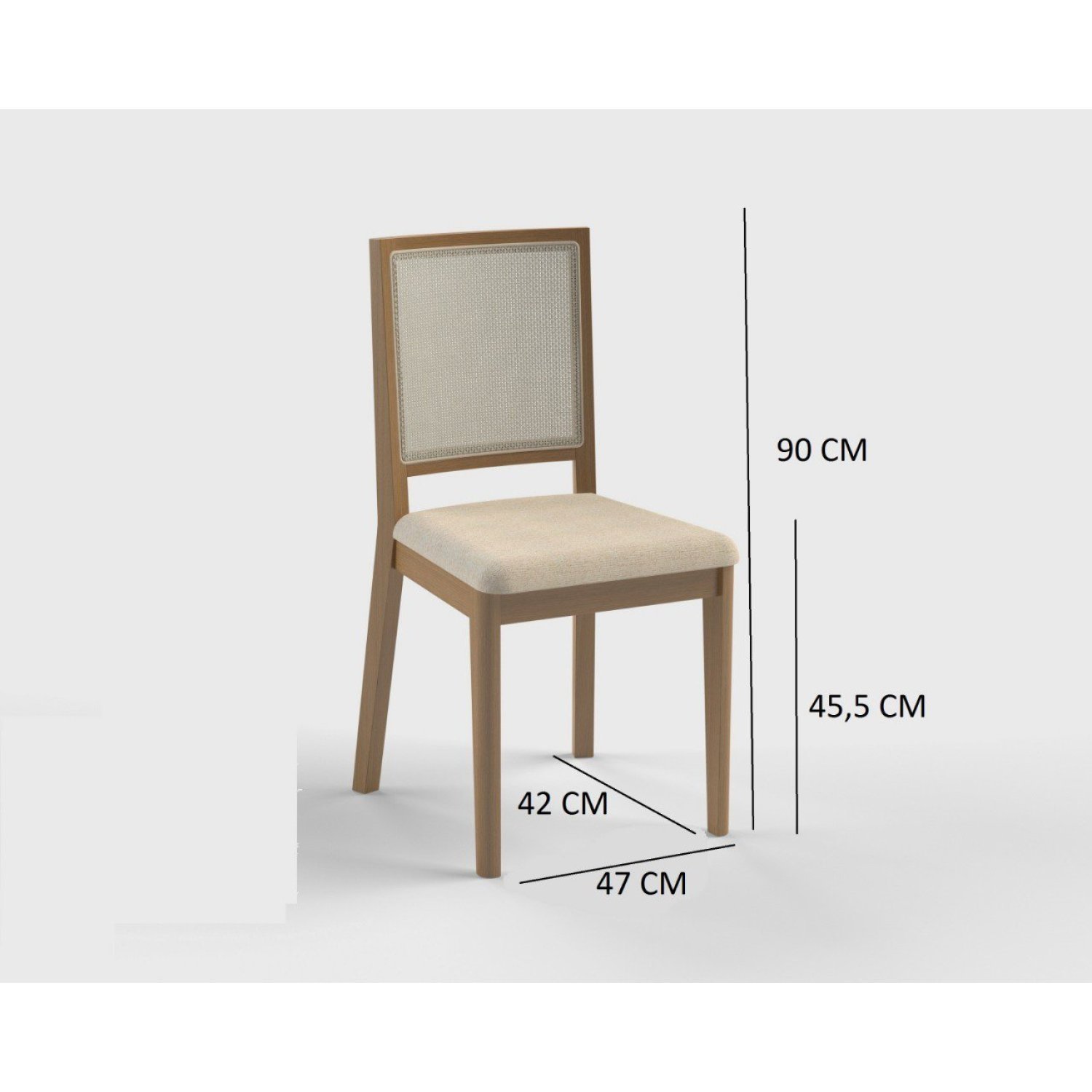 Conjunto Sala de Jantar Mesa Extensível 120x80cm com 4 Cadeiras Madri Carmo Móveis - 4