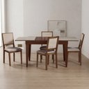 Ver imagem 1 de Conjunto Sala de Jantar Mesa Extensível + 4 Cadeiras em Madeira Maciça Tela Lisa Imbuia