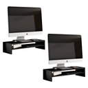 Ver mais imagens de Kit 02 Suportes Stand Base Tela Monitor Soft Elevado 65cm em MDF com 01 Prateleira - Desk Design Pre