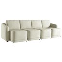 Ver imagem 6 de Sofá Cama Modulado Retrátil e Reclinável Decorativo Varsóvia 356cm Veludo Bege G33 - Gran Belo