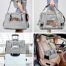 Bolsa De Transporte Para Pets Cachorro Cão e Gatos Cor Cinza - 3
