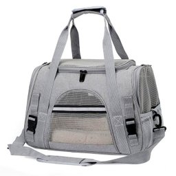 Bolsa De Transporte Para Pets Cachorro Cão e Gatos Cor Cinza - 1