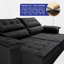 Ver imagem 4 de Sofá Retrátil e Reclinável 2,40m com Molas e Espuma D33 Thunder Velusoft Preto Cama Inbox