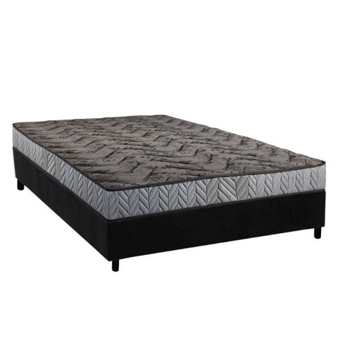 Conjunto Box Casal: Colchão Espuma Paropas Compact Ag 65 - D23 Royalle Rústico Prata + Base Crc
