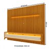 Rack com Painel para TV Até 85 Polegadas Nobre 3 Gavetas Ripado com Led 100% Mdf Naturale/Off White  - 3