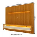 Ver imagem 3 de Rack com Painel para TV Até 85 Polegadas Nobre 3 Gavetas Ripado com Led 100% Mdf Naturale/Off White