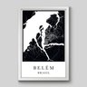 Quadro Mapa Belém - 45x30cm - Moldura Padrão Branco - 1