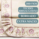 Ver imagem 3 de Conjunto de Lencol Casal Queen Size Chloe Algodão 04 Pçs Toque Super Macio:rosa