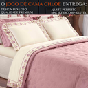 Ver imagem 2 de Conjunto de Lencol Casal Queen Size Chloe Algodão 04 Pçs Toque Super Macio:rosa