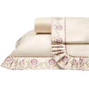 Ver imagem 1 de Conjunto de Lencol Casal Queen Size Chloe Algodão 04 Pçs Toque Super Macio:rosa