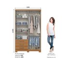 Ver imagem 4 de Guarda-roupa Solteiro 4 Portas e 3 Gavetas Externas em Mdp Caju