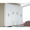 Ver imagem 1 de Guarda Roupa Casal 8 Portas e 4 Gavetas C- Pés Nápoles Branco