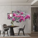 Ver imagem 4 de Kit 5 Placa Quadro Decorativo 3D Borda infinita Arte na Arte Santa Ceia 2 Rosas Rosadas