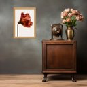 Ver imagem 2 de Quadro Moldura Dourada Flor Alaranjada 45x34cm:com Acetato