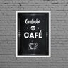 Quadro Escrito Cantinho Do Café 33x24cm:Madeira preta - 2