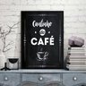 Quadro Escrito Cantinho Do Café 33x24cm:Madeira preta - 1