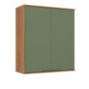 Ver imagem 2 de Armário de Cozinha Aéreo Modulado 100% MDF 2 Portas 80cm Princess Yescasa Freijó/Verde Sálvia