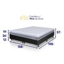 Ver imagem 3 de Conjunto Box Preto Durban Cinza Espuma D28 Queen 158x198x57 - King House