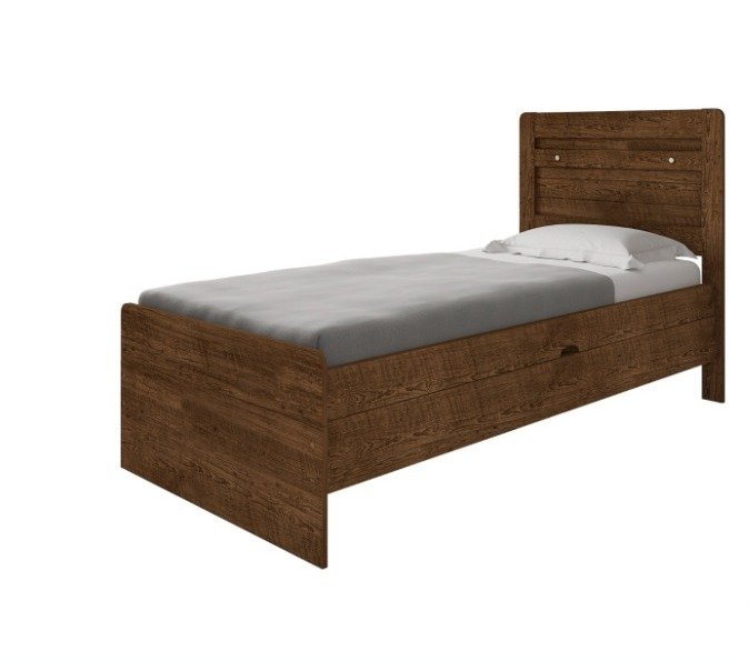 Cama Solteiro com Bau Framar Larissa Laqueada Mdf/mdp:malbec