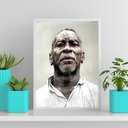 Ver imagem 2 de Quadro Mestre Irineu- Santo Daime 24x18cm:Madeira preta