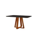 Ver imagem 2 de Conjunto Sala de Jantar Mesa Floripa Madeira Maciça 140x80cm Tampo Retângular Vidro Preto com 4 Cade