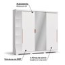 Guarda Roupa 3 Portas de Correr 6 Gavetas e Espelho F542 Kappesberg Branco - 3