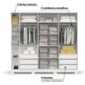 Guarda Roupa 3 Portas de Correr 6 Gavetas e Espelho F542 Kappesberg Branco - 5