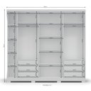 Ver imagem 4 de Guarda Roupa 3 Portas de Correr 6 Gavetas e Espelho F542 Kappesberg Branco